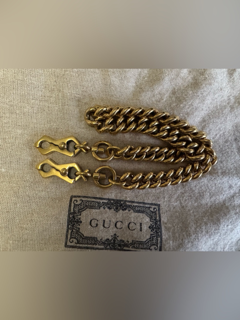 Gucci Gold Tone Chain Strap